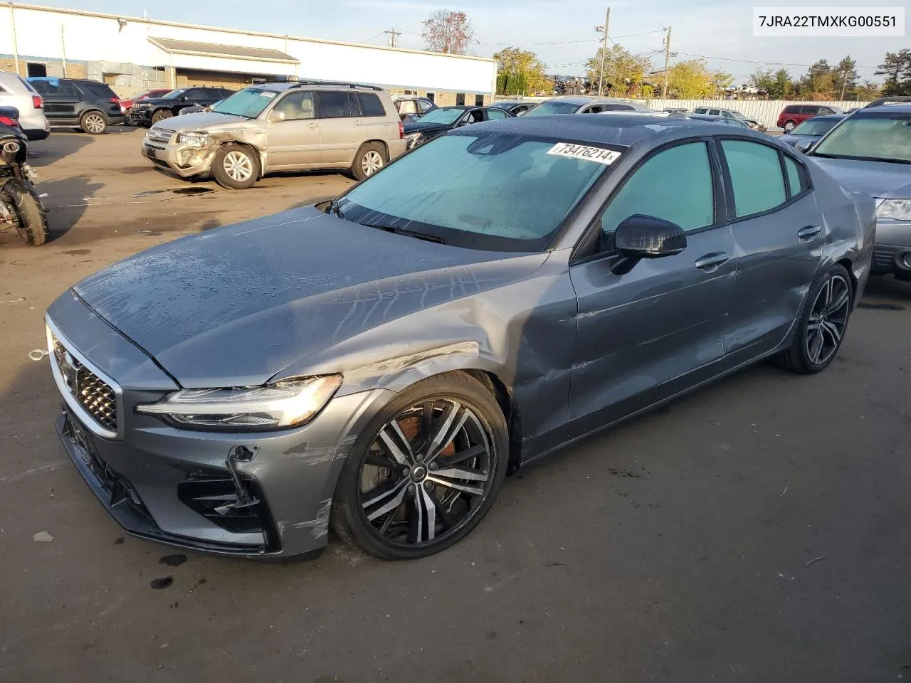 2019 Volvo S60 T6 R-Design VIN: 7JRA22TMXKG00551 Lot: 73476214