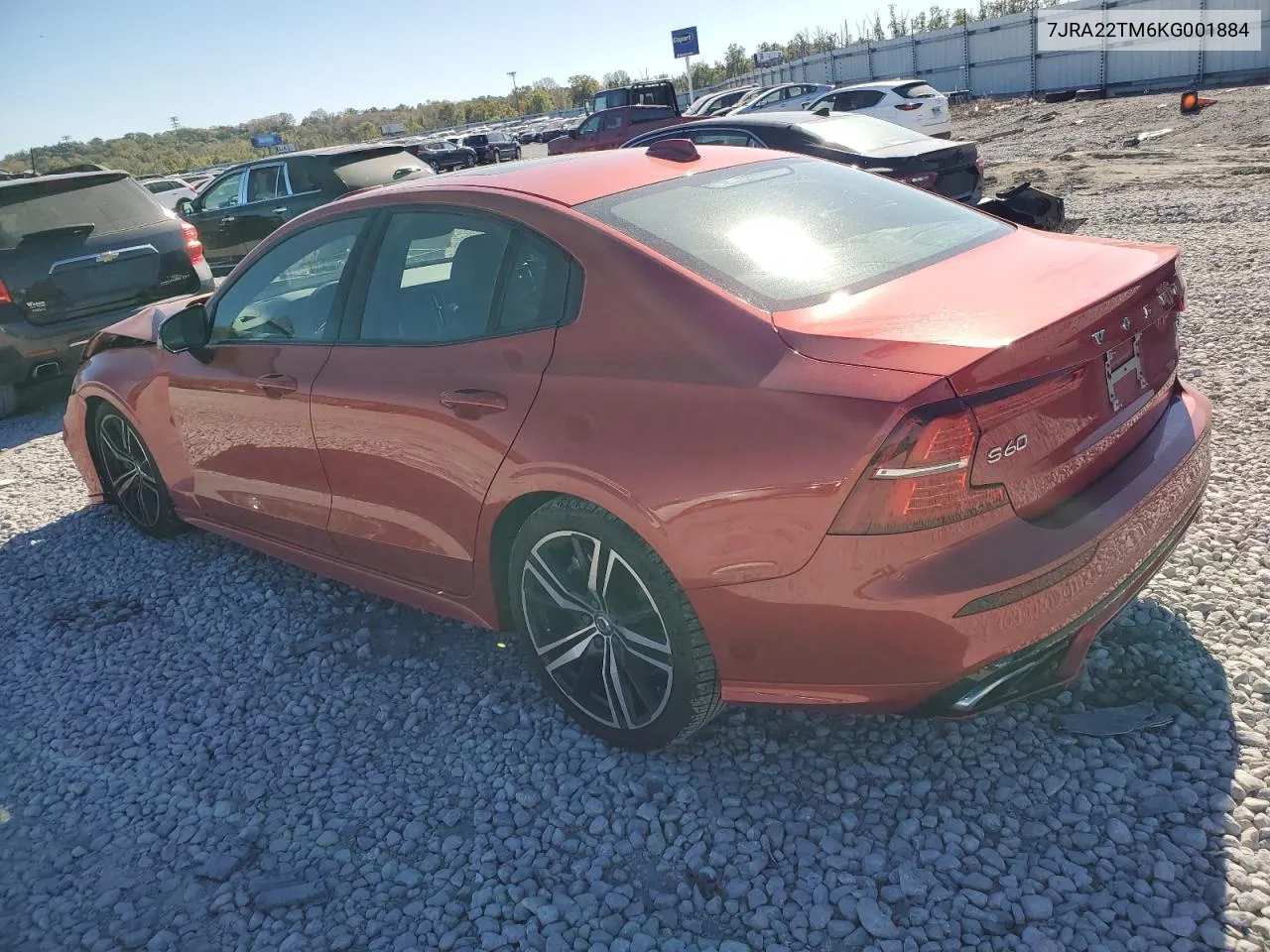 2019 Volvo S60 T6 R-Design VIN: 7JRA22TM6KG001884 Lot: 76511964