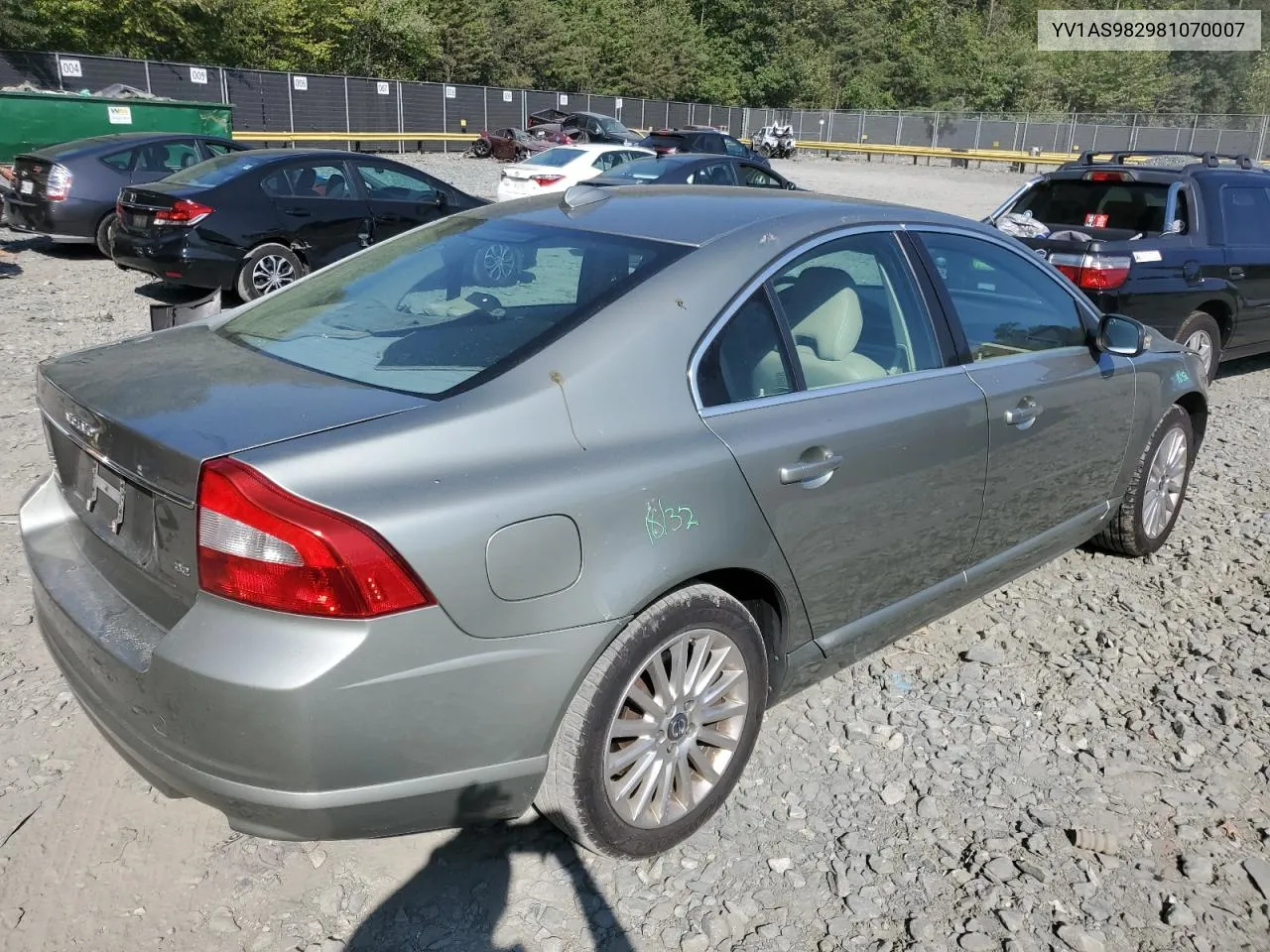 2008 Volvo S80 3.2 VIN: YV1AS982981070007 Lot: 70720774