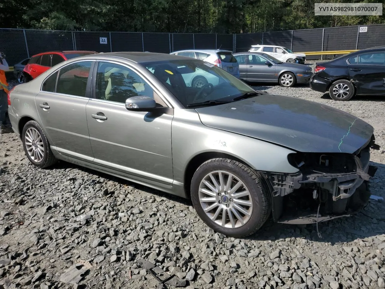 2008 Volvo S80 3.2 VIN: YV1AS982981070007 Lot: 70720774