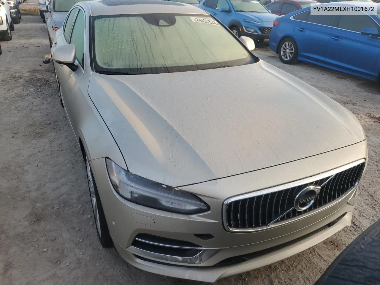 YV1A22MLXH1001672 2017 Volvo S90 T6 Inscription