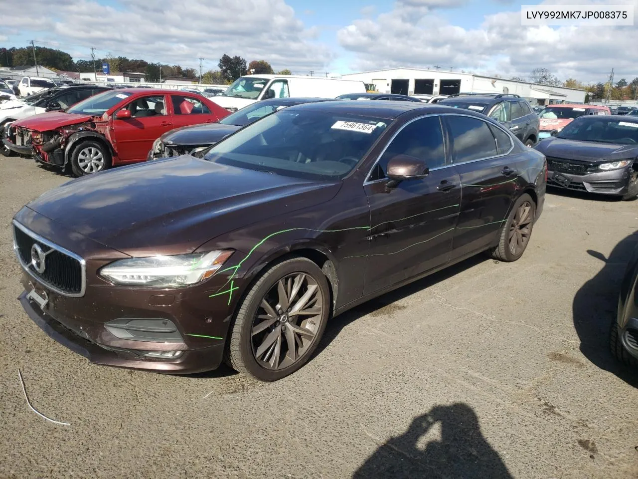 2018 Volvo S90 T6 Momentum VIN: LVY992MK7JP008375 Lot: 75961364