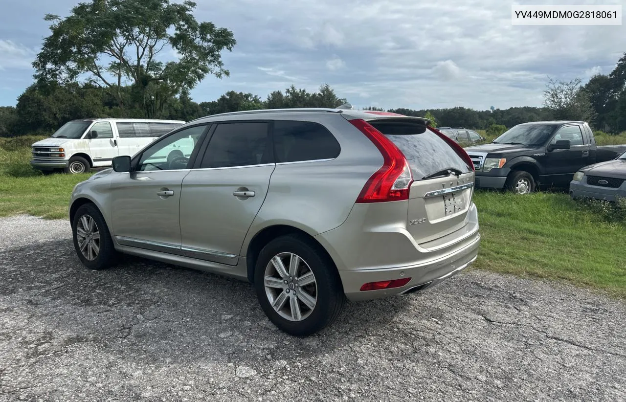 2016 Volvo Xc60 T6 Platinum VIN: YV449MDM0G2818061 Lot: 75519634