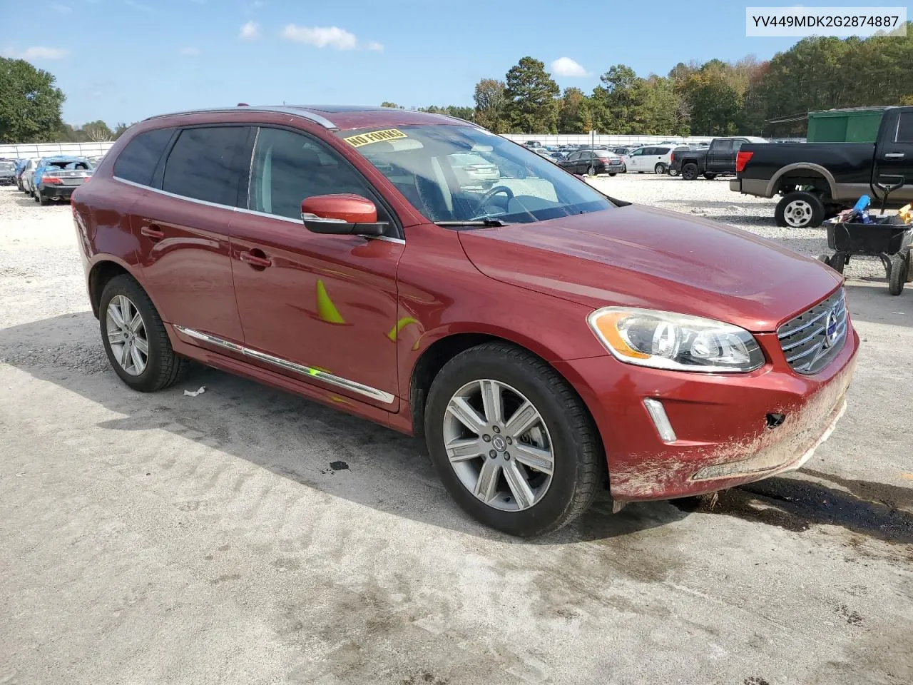 2016 Volvo Xc60 T6 Premier VIN: YV449MDK2G2874887 Lot: 78260184