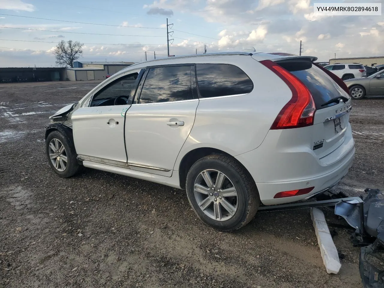 2016 Volvo Xc60 T6 Premier VIN: YV449MRK8G2894618 Lot: 80058104