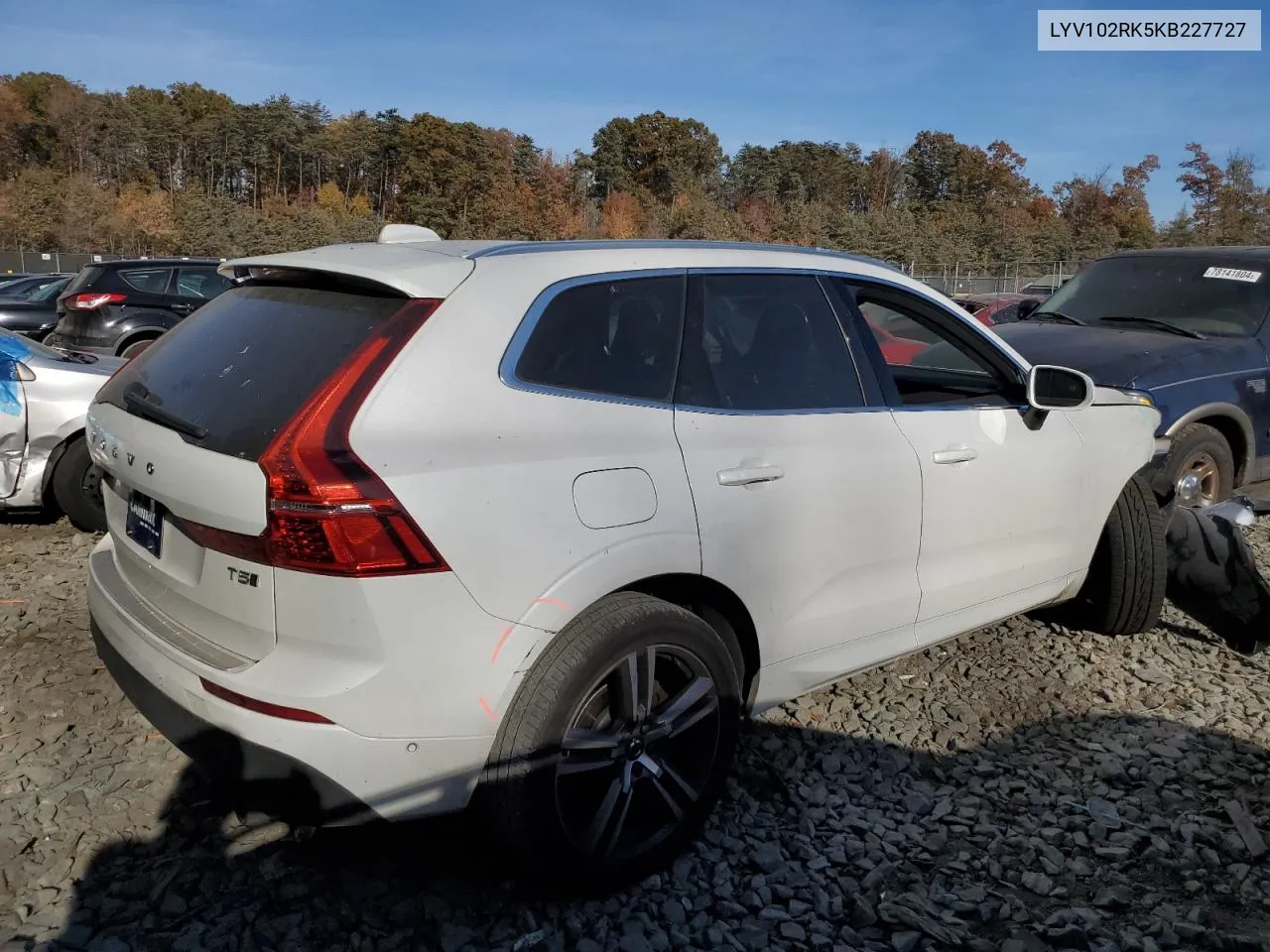 2019 Volvo Xc60 T5 VIN: LYV102RK5KB227727 Lot: 77868064