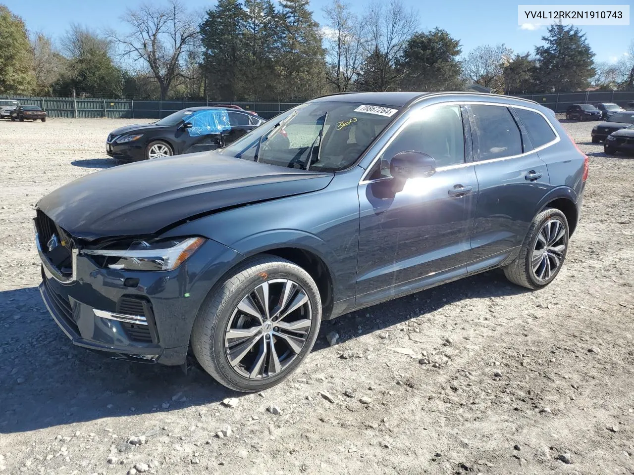 2022 Volvo Xc60 B5 Momentum VIN: YV4L12RK2N1910743 Lot: 78867264