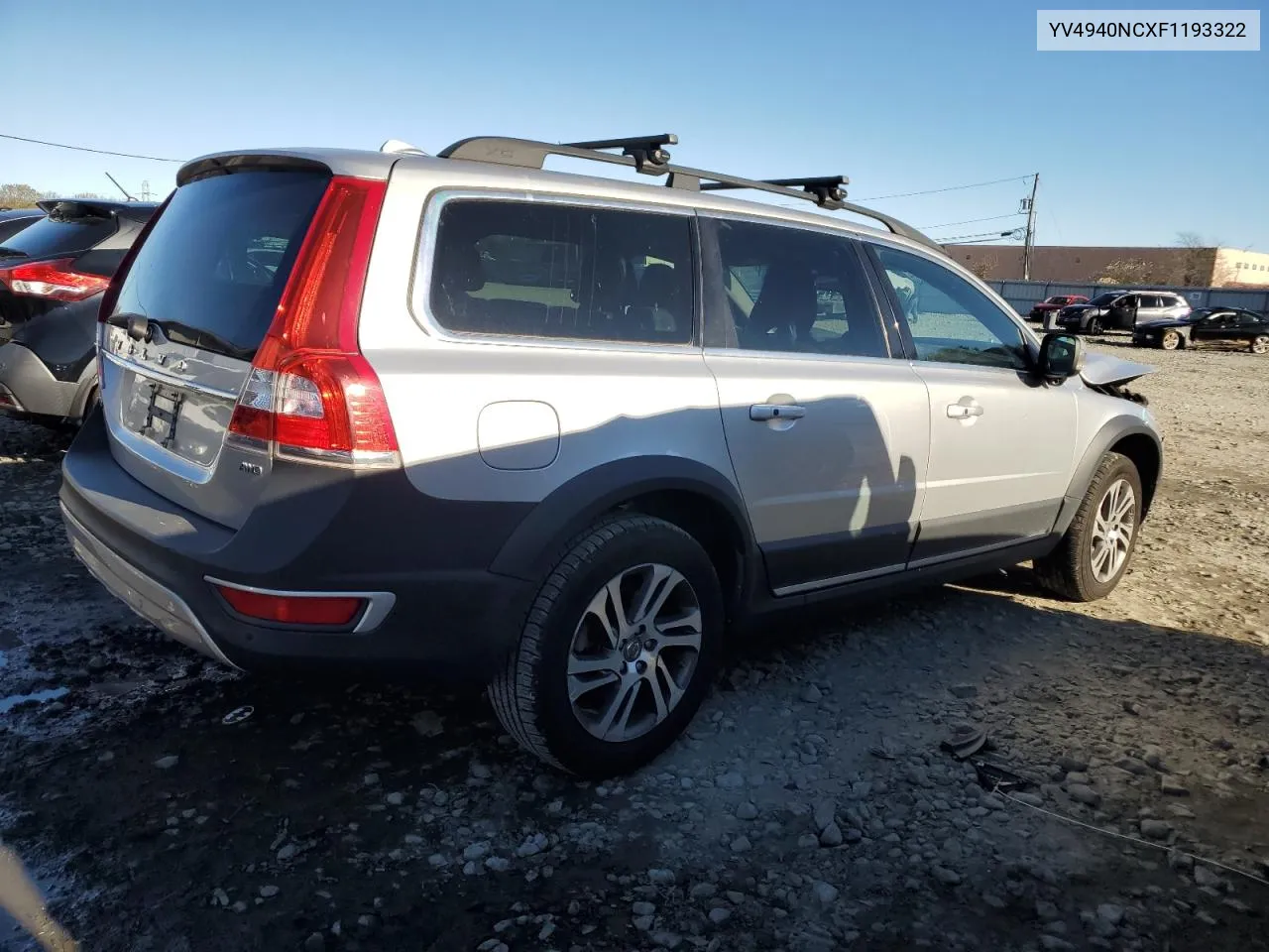 2015 Volvo Xc70 3.2 Premier + VIN: YV4940NCXF1193322 Lot: 79788724