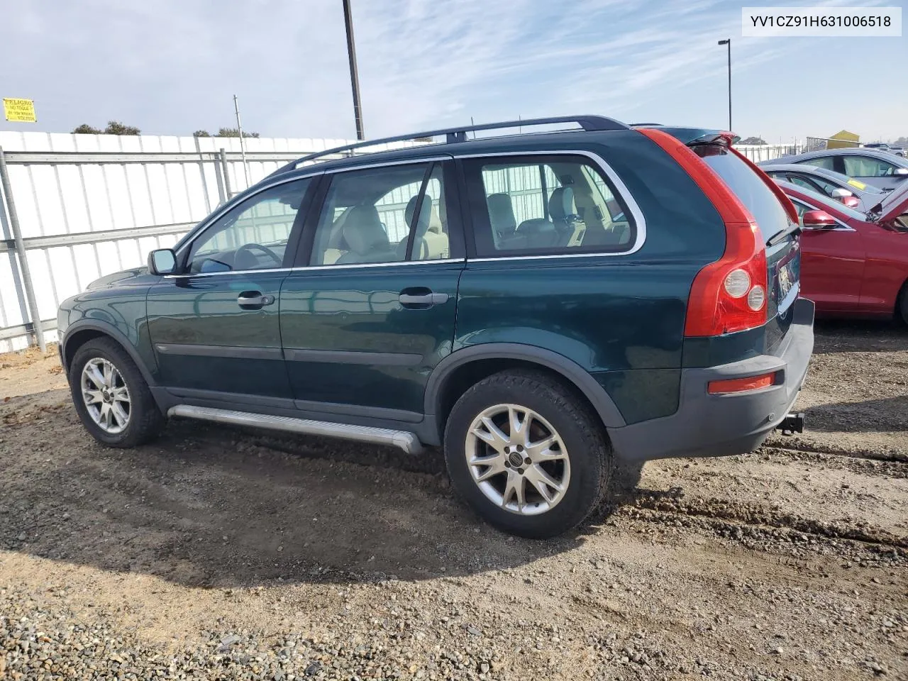 2003 Volvo Xc90 T6 VIN: YV1CZ91H631006518 Lot: 80127254