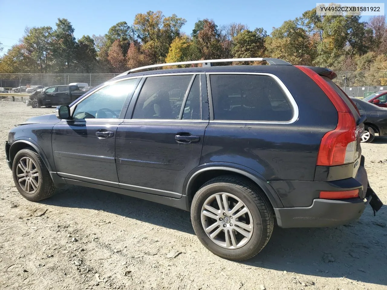 2011 Volvo Xc90 3.2 VIN: YV4952CZXB1581922 Lot: 77253864