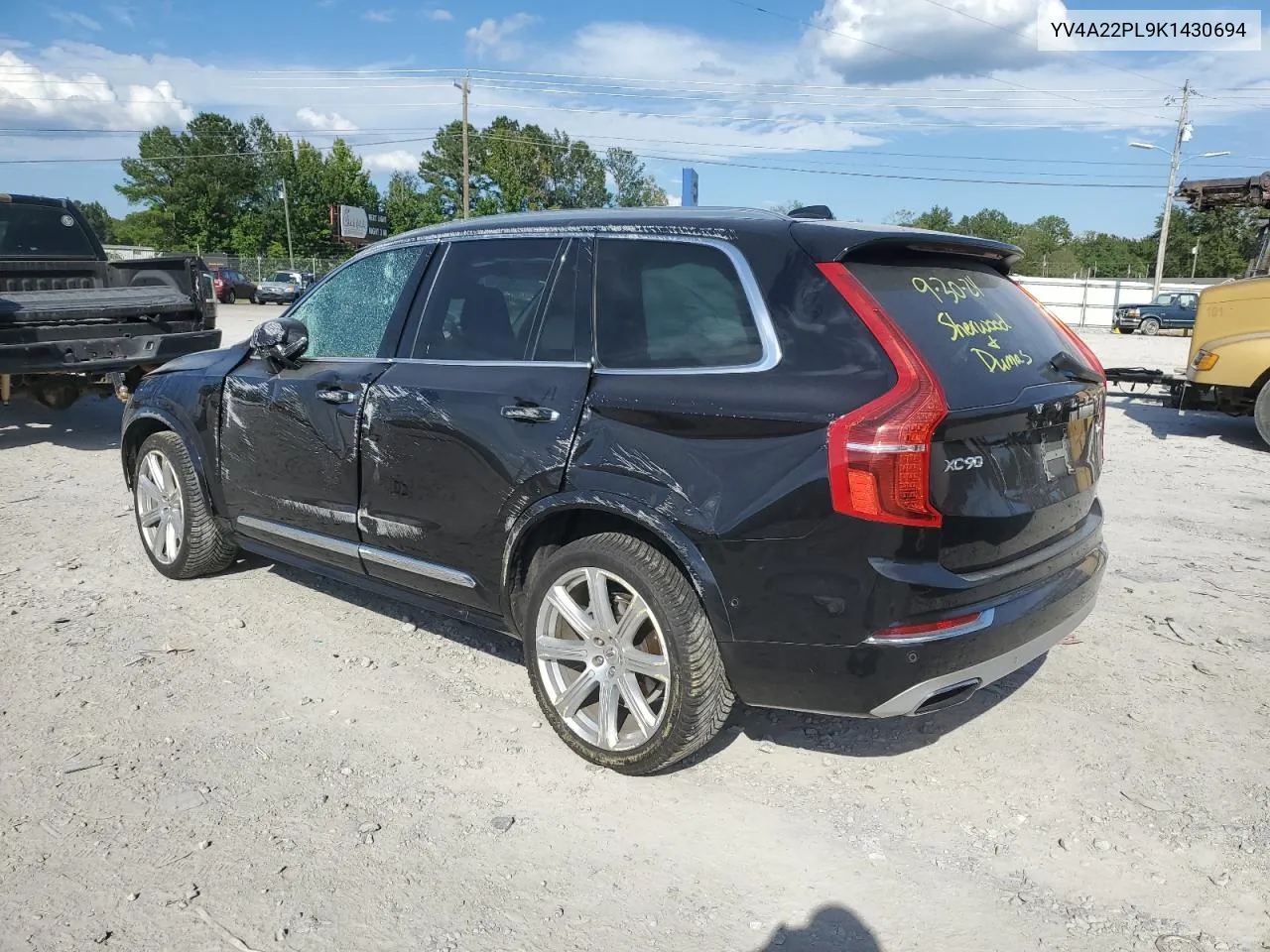 2019 Volvo Xc90 T6 Inscription VIN: YV4A22PL9K1430694 Lot: 74100224