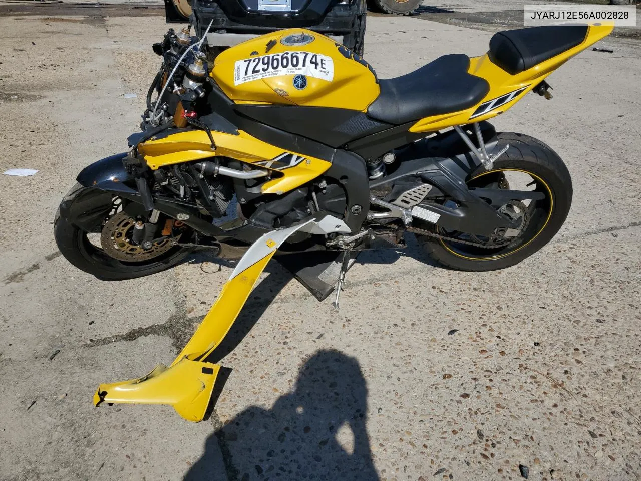 2006 Yamaha Yzfr6 L VIN: JYARJ12E56A002828 Lot: 72966674