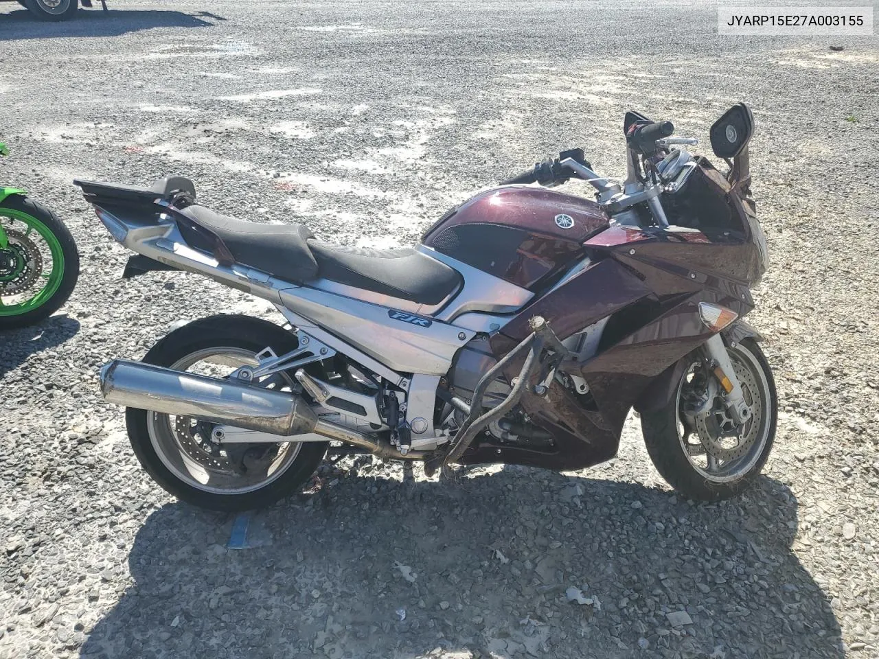 2007 Yamaha Fjr1300 VIN: JYARP15E27A003155 Lot: 73917884