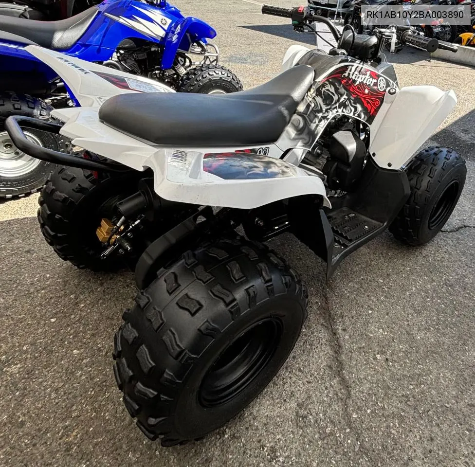 2011 Yamaha Yfm90 R VIN: RK1AB10Y2BA003890 Lot: 78333314