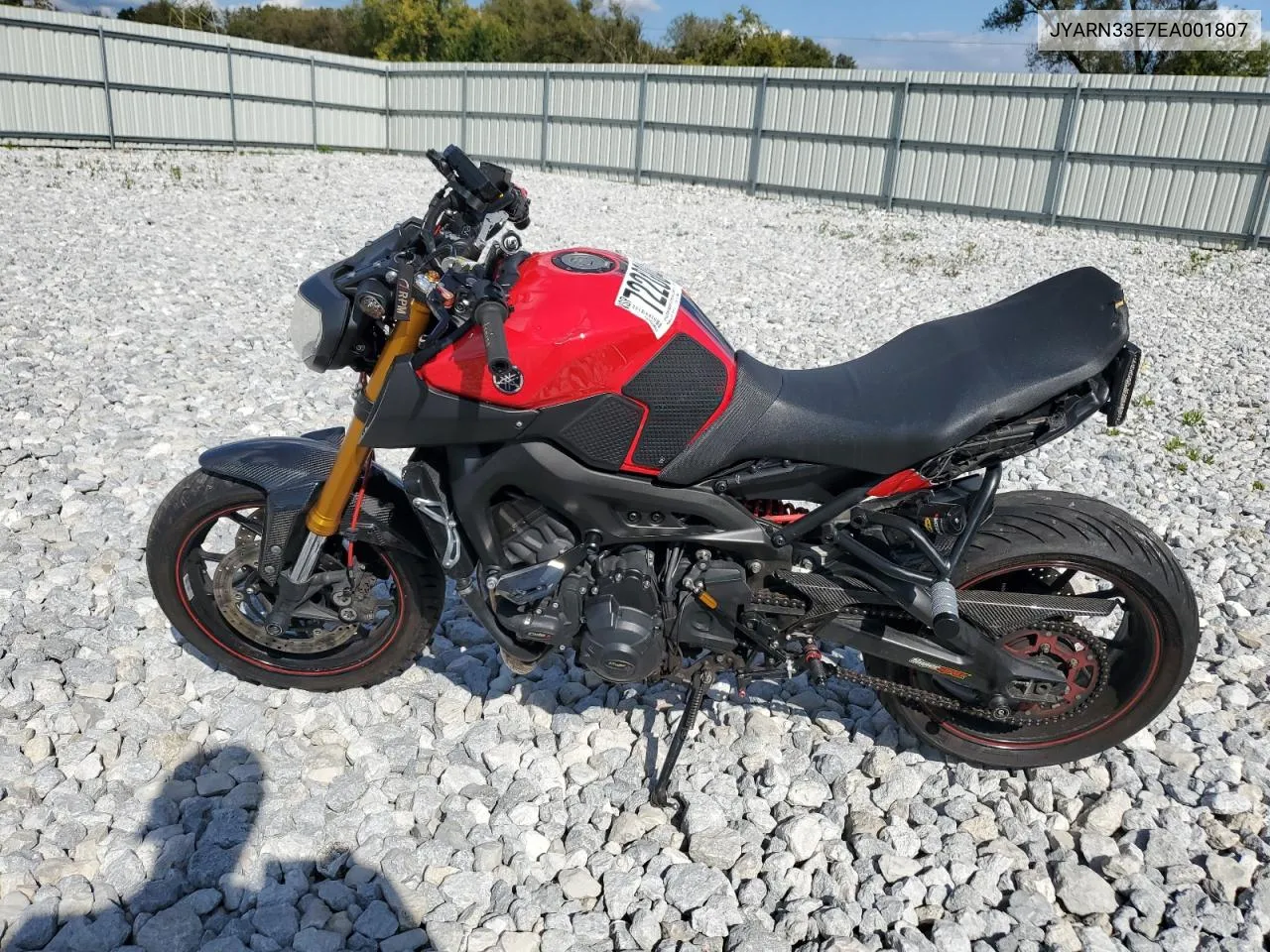 2014 Yamaha Fz09 VIN: JYARN33E7EA001807 Lot: 72200414