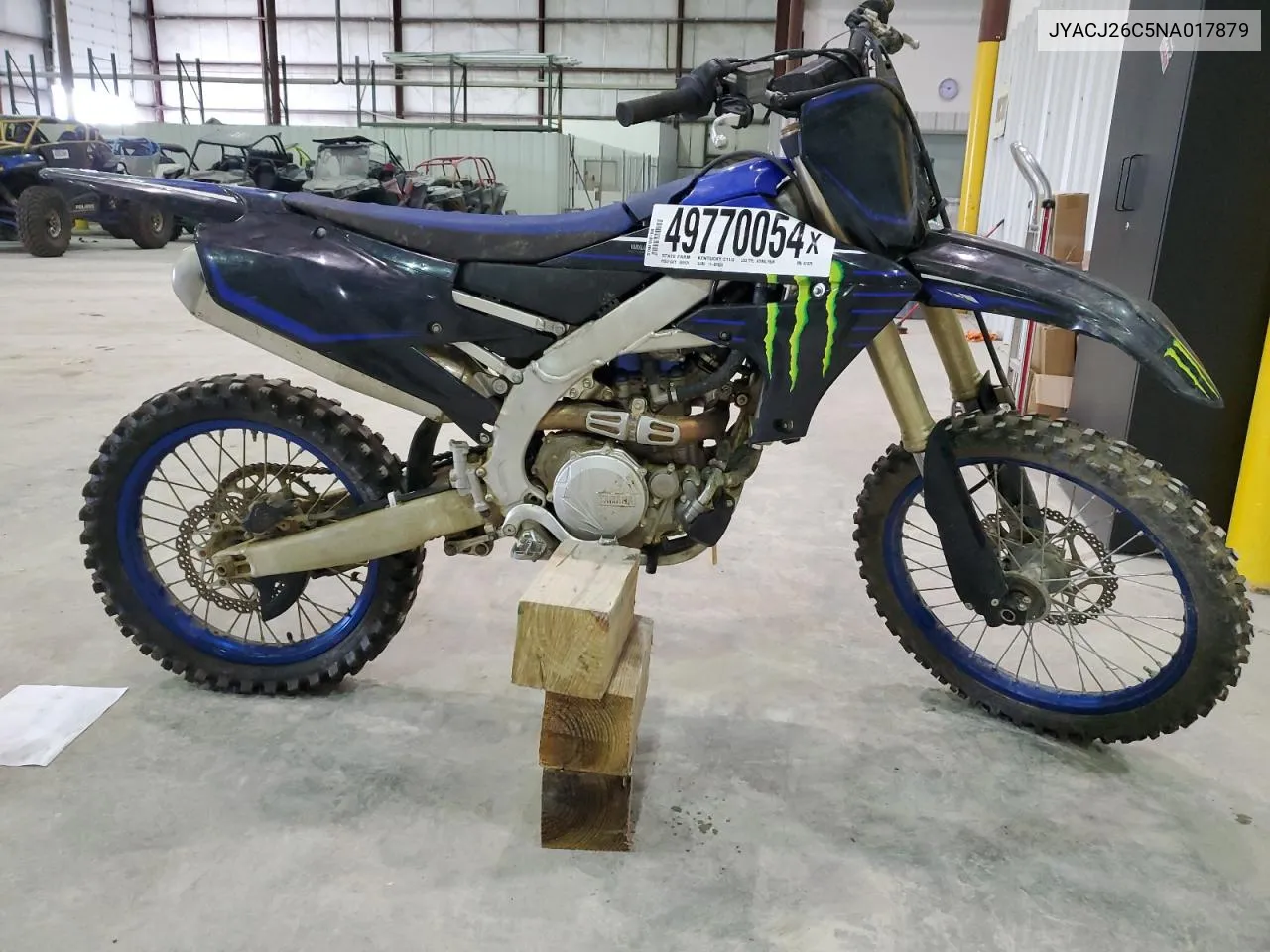 2022 Yamaha Yz450 F VIN: JYACJ26C5NA017879 Lot: 49770054