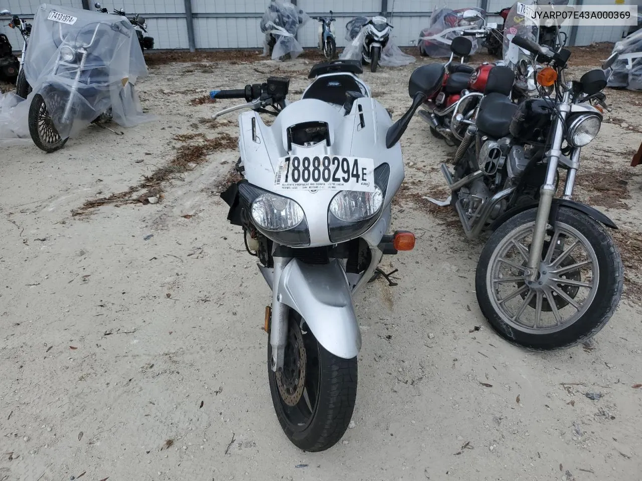 2003 Yamaha Fjr1300 VIN: JYARP07E43A000369 Lot: 78888294