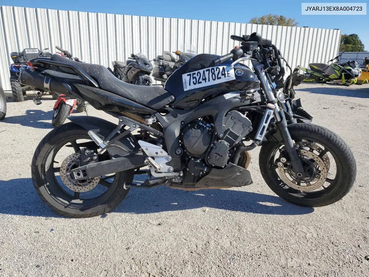 2008 Yamaha Fz6 Shg VIN: JYARJ13EX8A004723 Lot: 75247824