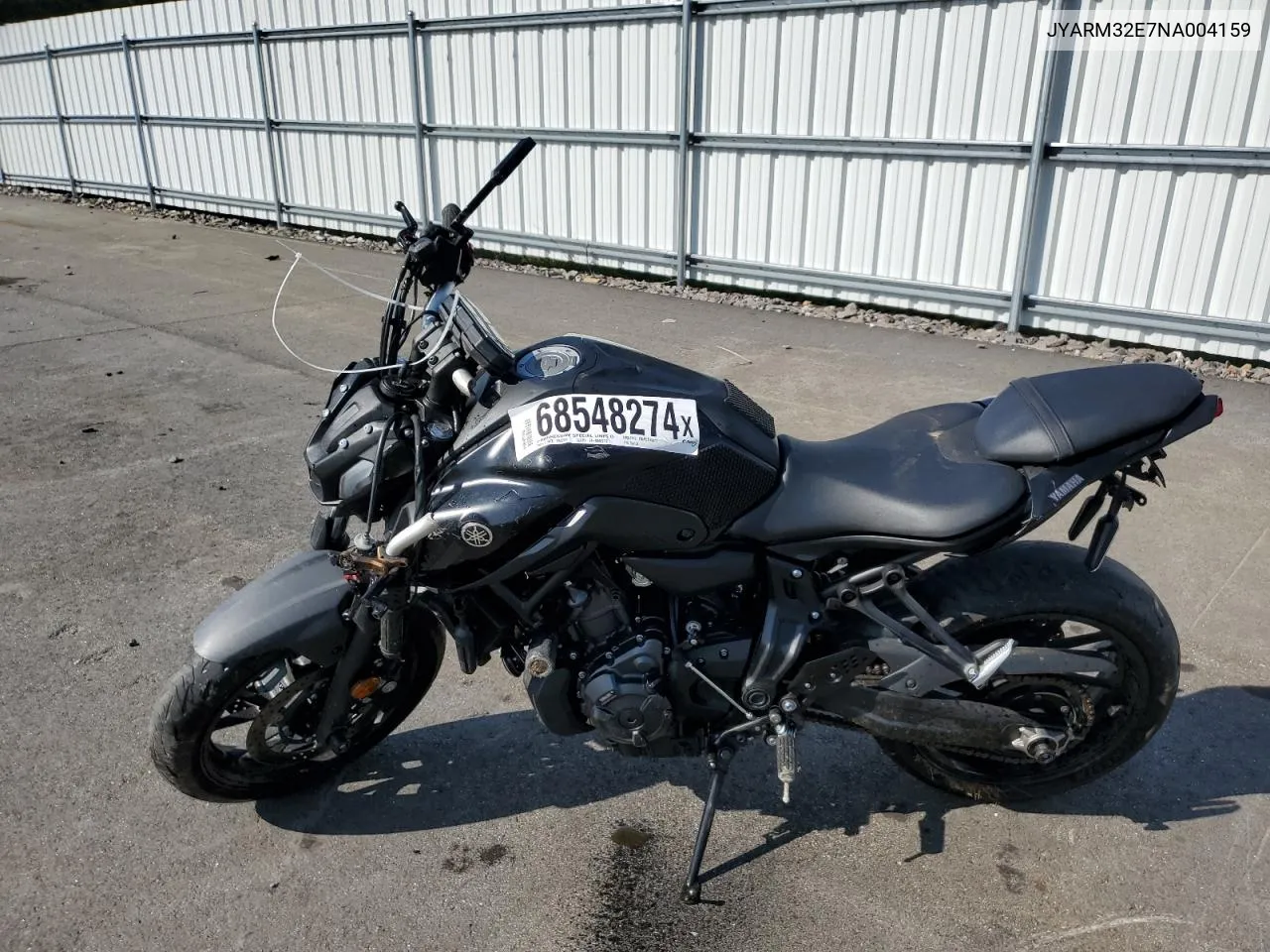 2022 Yamaha Mt07 VIN: JYARM32E7NA004159 Lot: 68548274