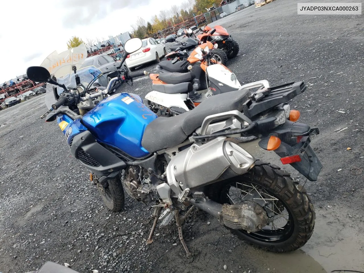 2012 Yamaha Xt1200Z VIN: JYADP03NXCA000263 Lot: 73641454