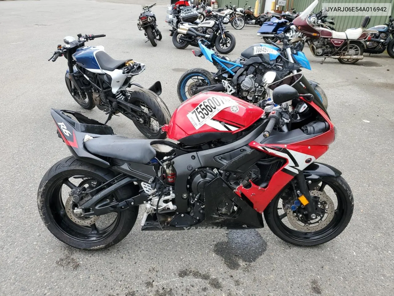 2004 Yamaha Yzfr6 L VIN: JYARJ06E54A016942 Lot: 75560074