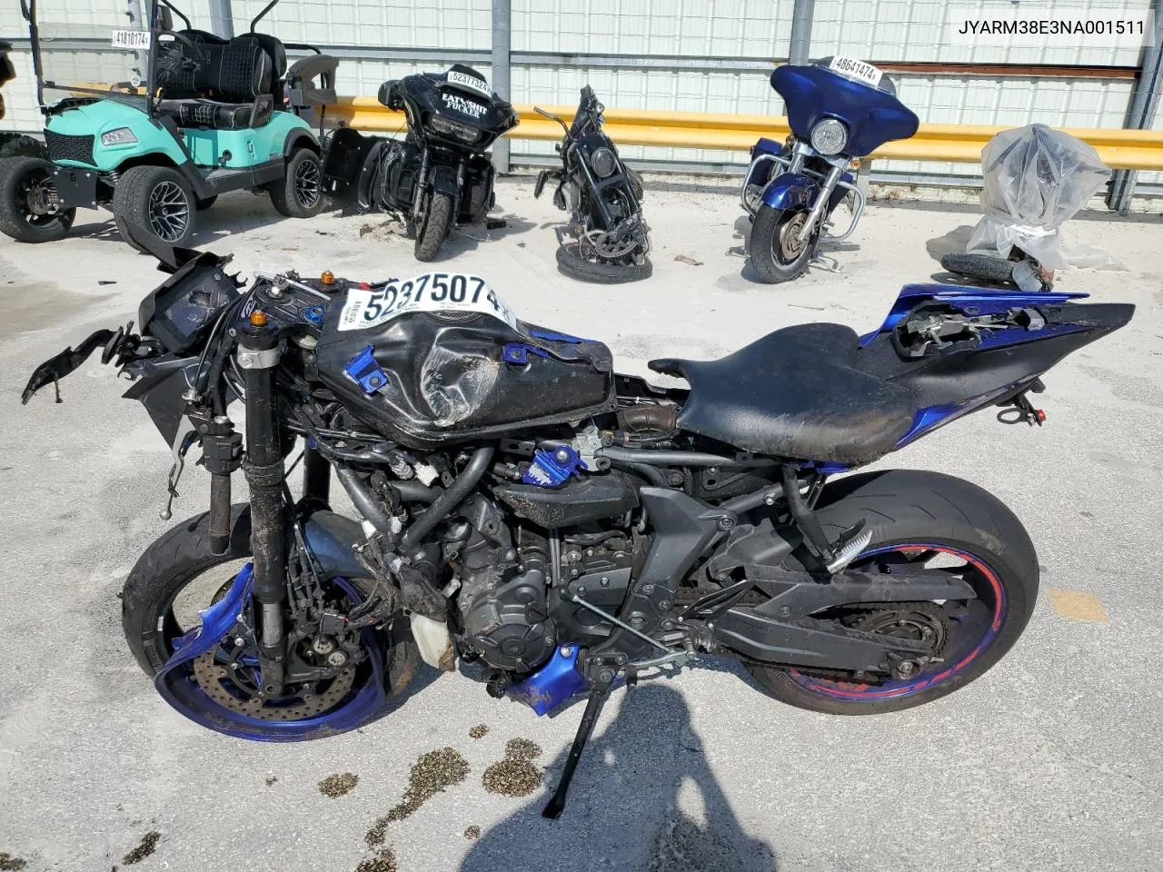 2022 Yamaha Yzfr7 VIN: JYARM38E3NA001511 Lot: 74959414