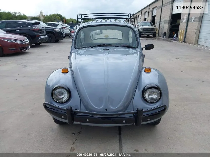 1969 Volkswagen Beetle 1.8T Classic VIN: 1190494687 Lot: 40219206