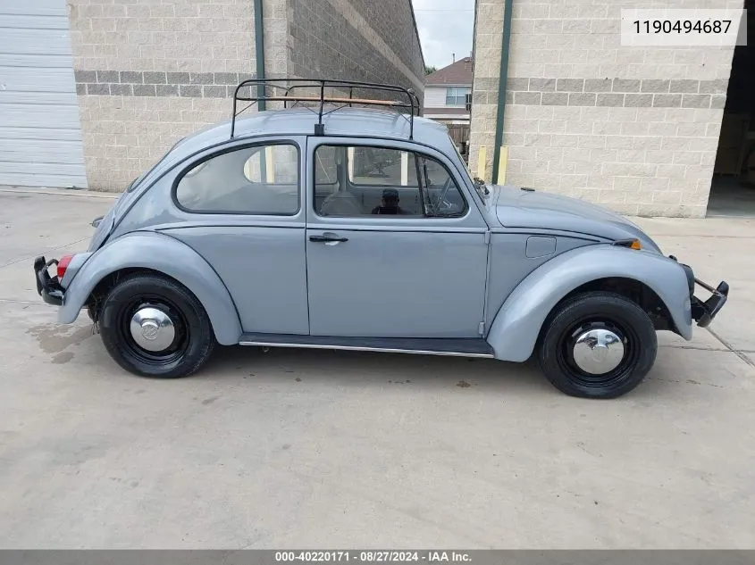 1969 Volkswagen Beetle 1.8T Classic VIN: 1190494687 Lot: 40219206