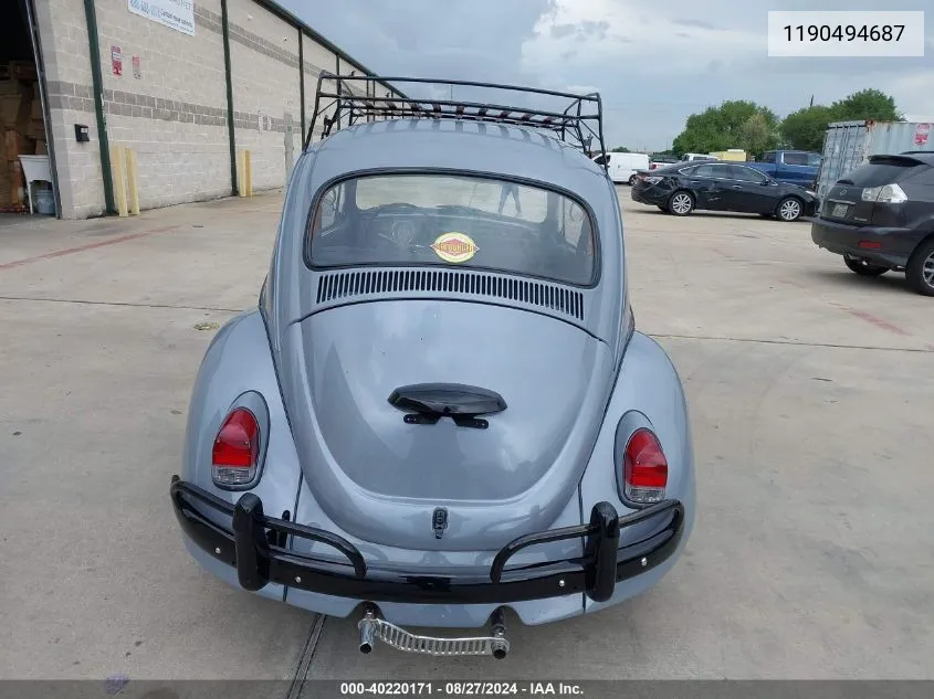 1969 Volkswagen Beetle 1.8T Classic VIN: 1190494687 Lot: 40219206