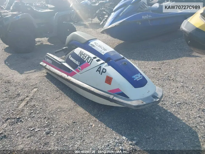 1989 Kawasaki Jetski VIN: KAW70727C989 Lot: 40295726