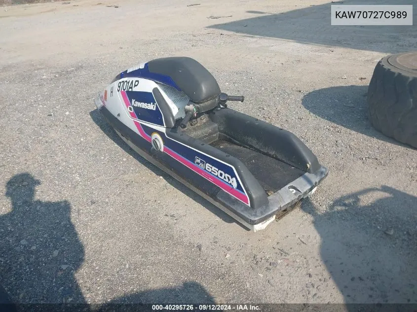 1989 Kawasaki Jetski VIN: KAW70727C989 Lot: 40295726