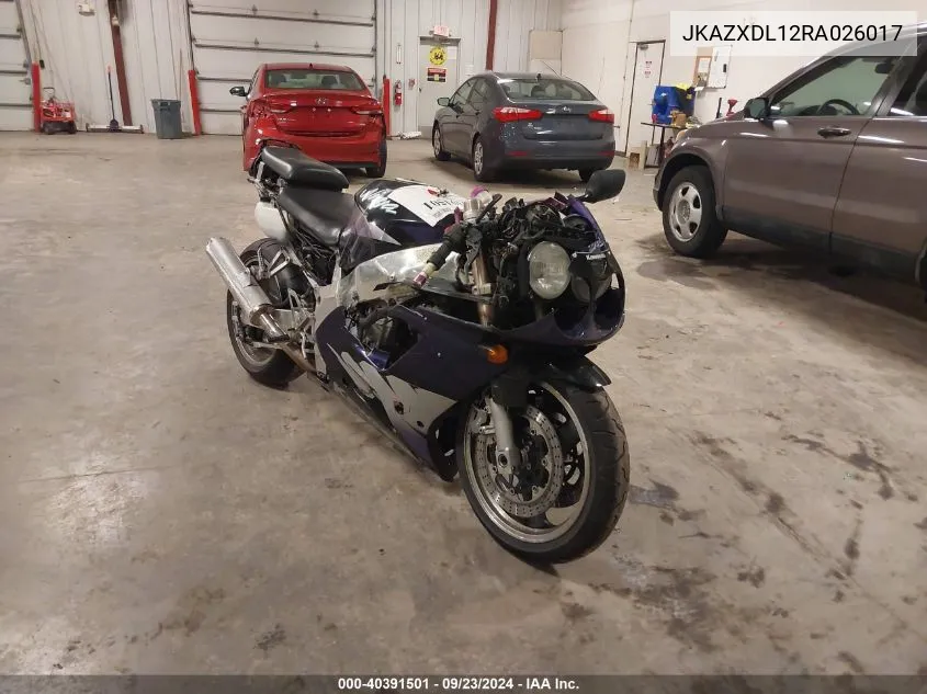 1994 Kawasaki Zx750 L VIN: JKAZXDL12RA026017 Lot: 40391501