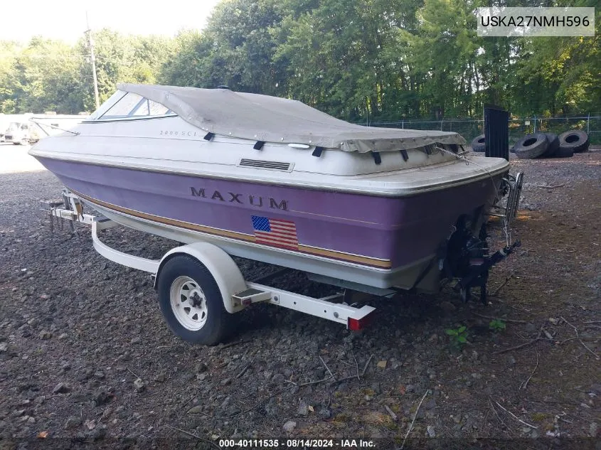 1996 Maxum Boat & Trailer VIN: USKA27NMH596 Lot: 40111535