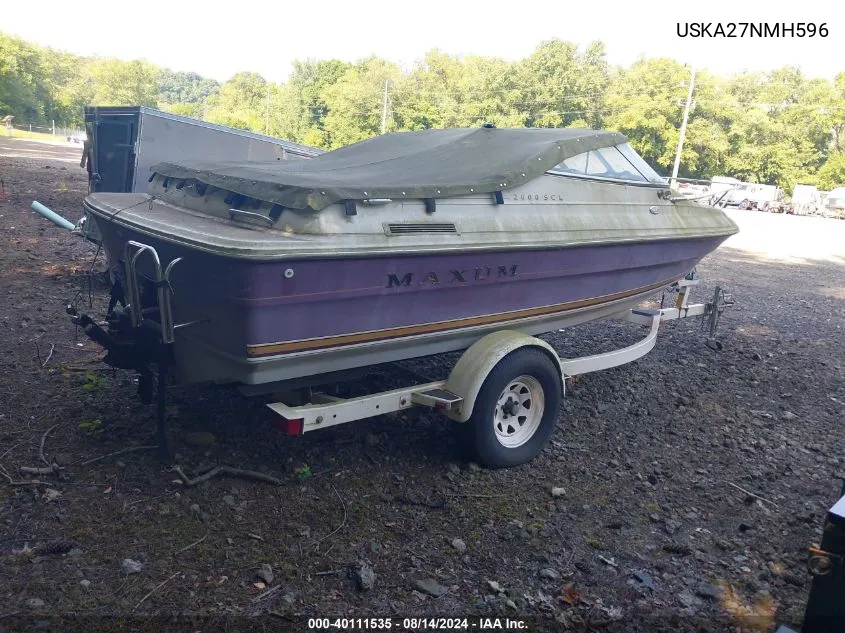 1996 Maxum Boat & Trailer VIN: USKA27NMH596 Lot: 40111535