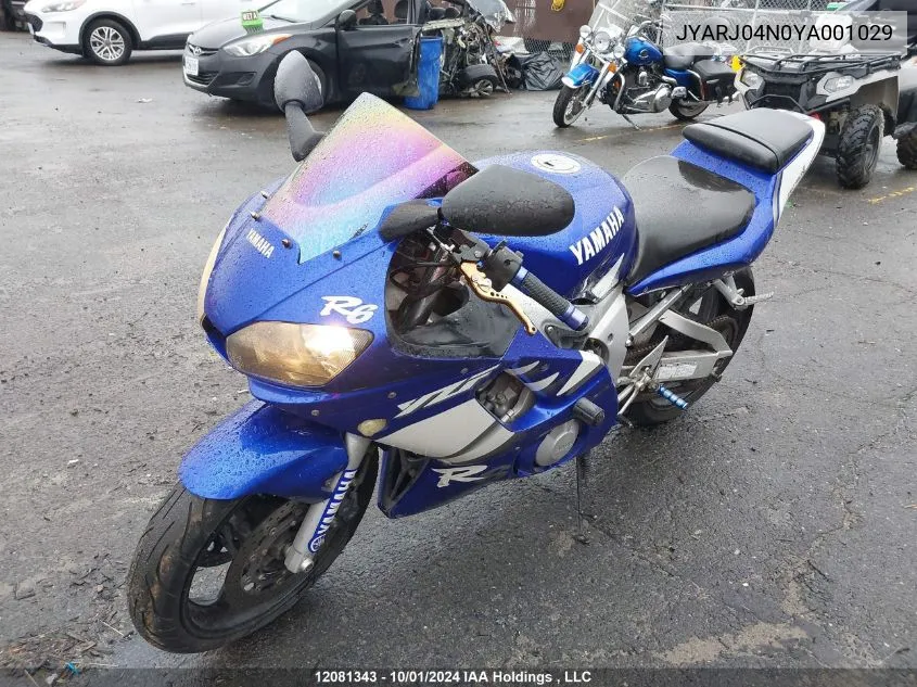 JYARJ04N0YA001029 2000 Yamaha Yzfr6