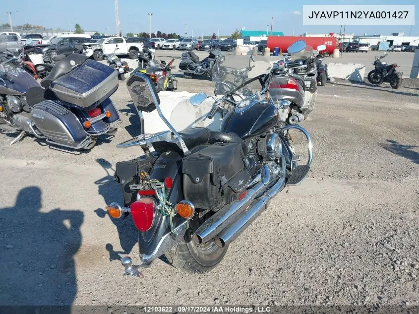 2000 Yamaha Xvs1100 M VIN: JYAVP11N2YA001427 Lot: 12103622