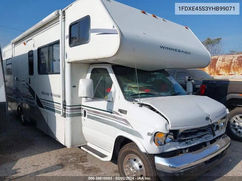 2000 Winnebago E-450 Cutaway VIN: 1FDXE45S3YHB99071 Lot: 38618083