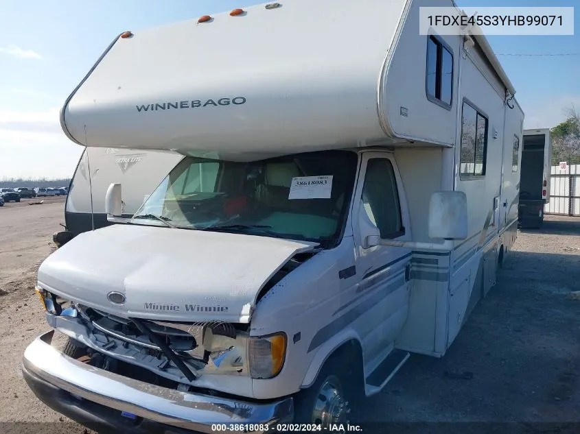 2000 Winnebago E-450 Cutaway VIN: 1FDXE45S3YHB99071 Lot: 38618083