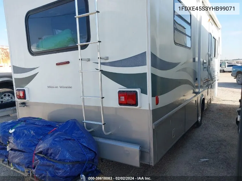 2000 Winnebago E-450 Cutaway VIN: 1FDXE45S3YHB99071 Lot: 38618083