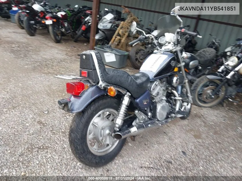 2000 Kawasaki Vn750 VIN: JKAVNDA11YB541851 Lot: 40000018