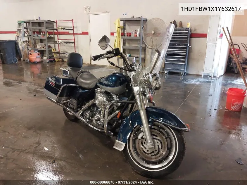 2001 Harley-Davidson Flhri VIN: 1HD1FBW1X1Y632617 Lot: 39966678