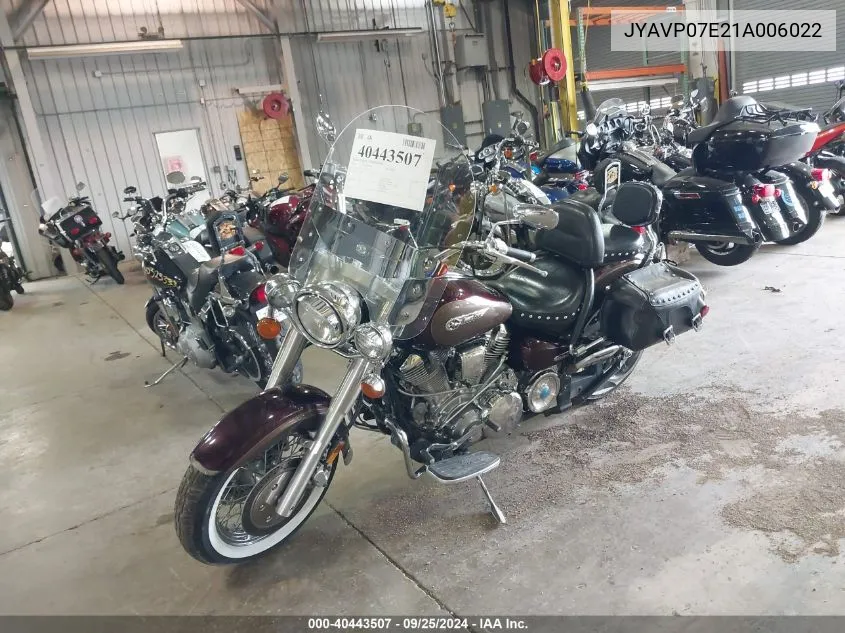 2001 Yamaha Xv1600 Atl VIN: JYAVP07E21A006022 Lot: 40443507