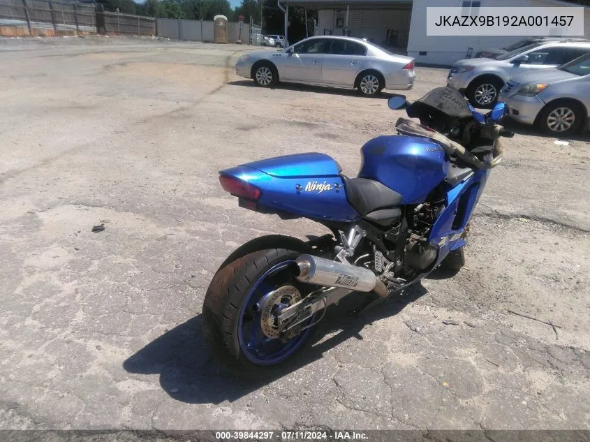 2002 Kawasaki Zx1200 B VIN: JKAZX9B192A001457 Lot: 39844297