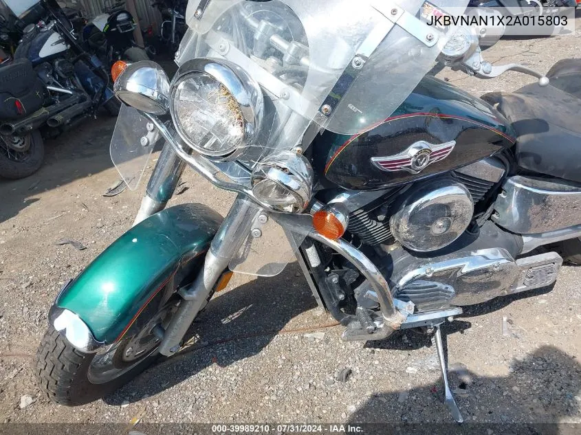 2002 Kawasaki Vn1500 N1 VIN: JKBVNAN1X2A015803 Lot: 39989210