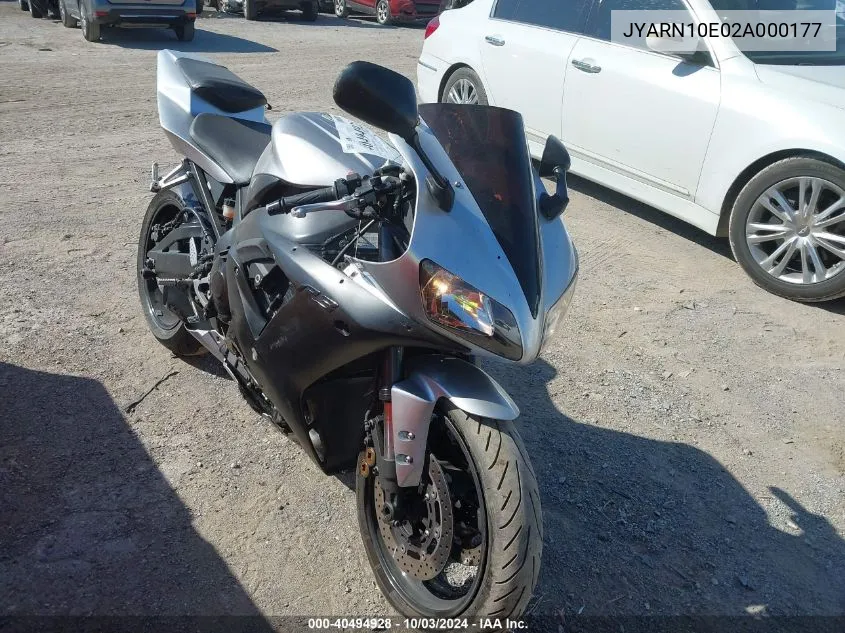 2002 Yamaha Yzfr1 VIN: JYARN10E02A000177 Lot: 40494928