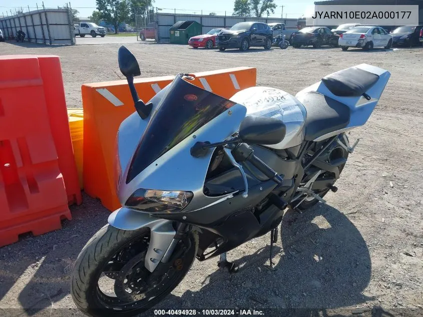 2002 Yamaha Yzfr1 VIN: JYARN10E02A000177 Lot: 40494928