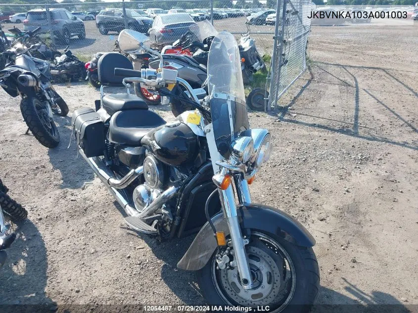 2003 Kawasaki Vn1600 A1 VIN: JKBVNKA103A001003 Lot: 12054487