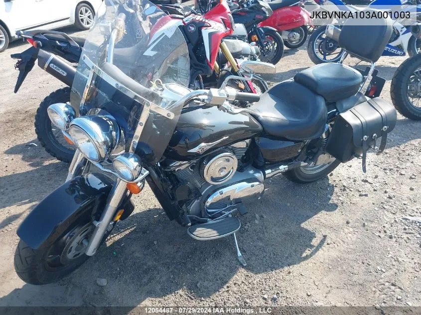 2003 Kawasaki Vn1600 A1 VIN: JKBVNKA103A001003 Lot: 12054487