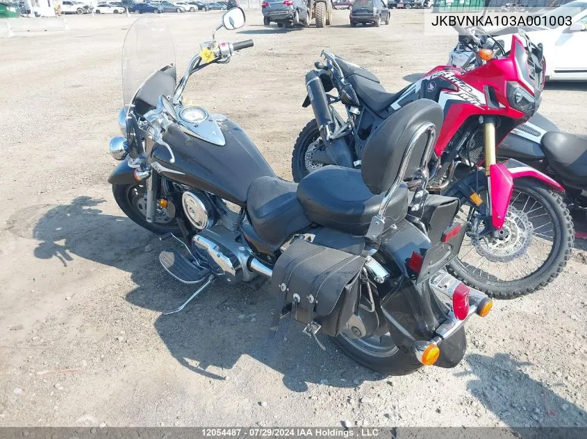 2003 Kawasaki Vn1600 A1 VIN: JKBVNKA103A001003 Lot: 12054487