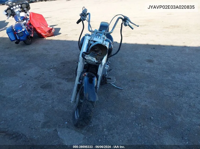 2003 Yamaha Xv1600 As VIN: JYAVP02E03A020835 Lot: 39595333